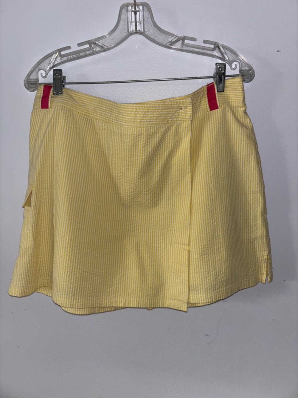 Lilly Pulitzer Yellow and White Striped Seersucker Skirt